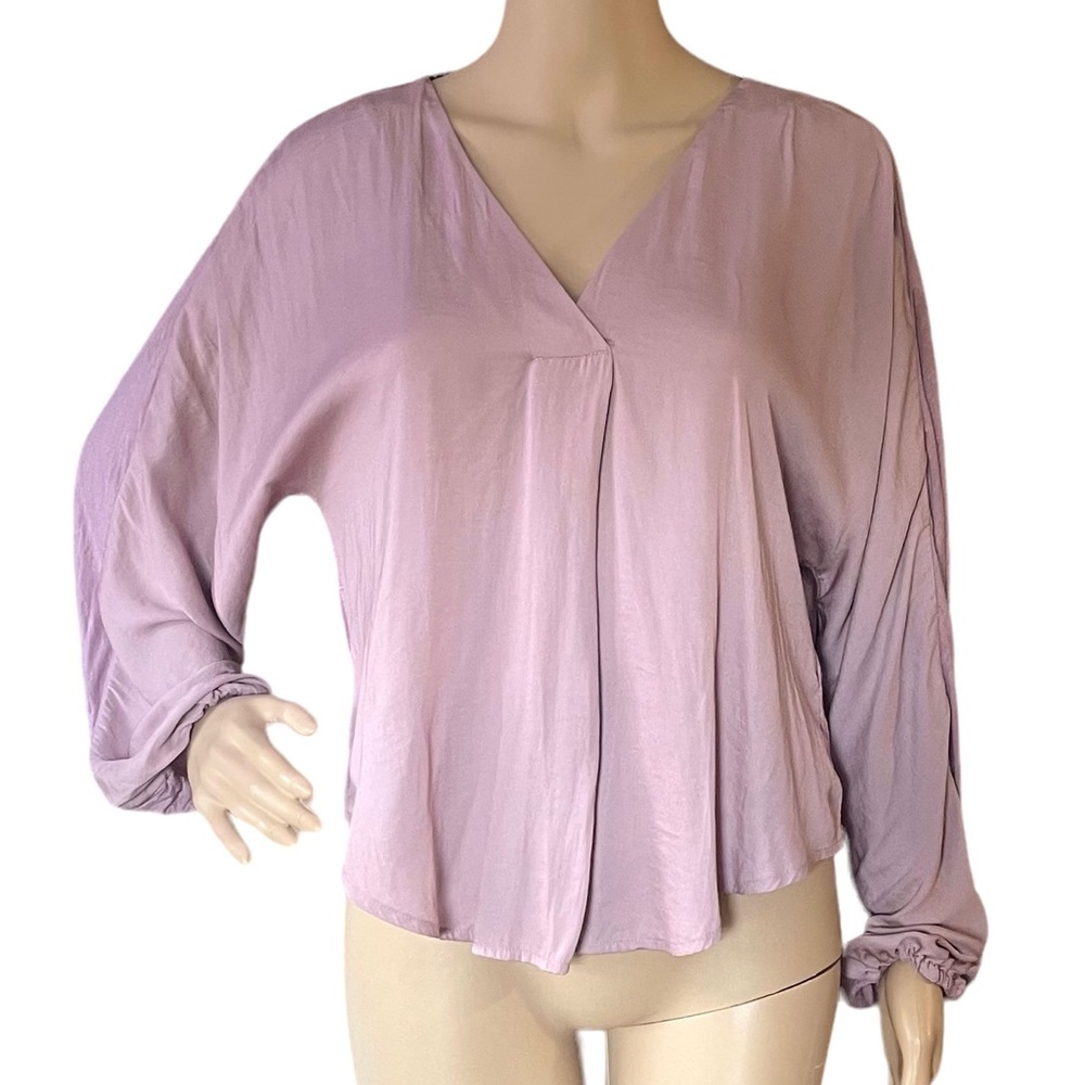 DOLAN LEFT COAST COLLECTION XS mixed media rose pink popover top